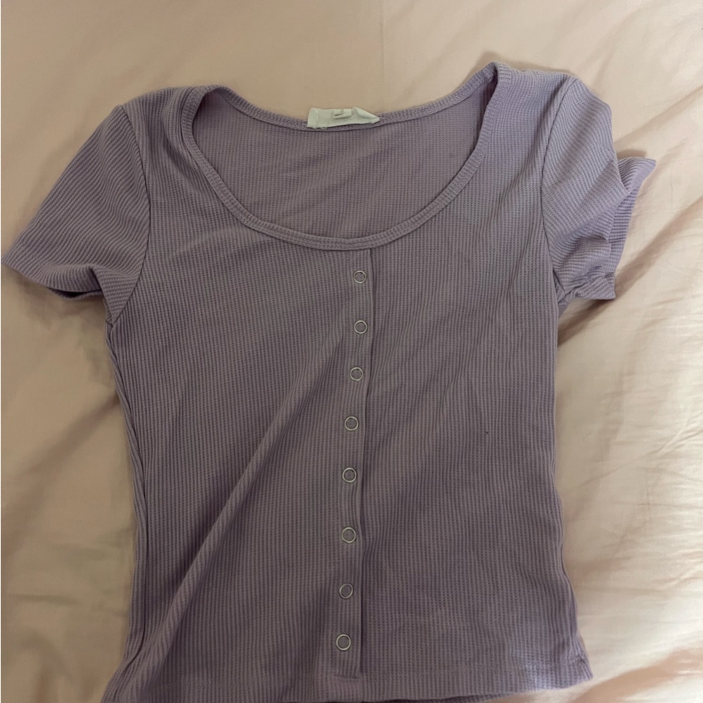 Pink Rose Purple Fitted Short Sleeve T-Shirt